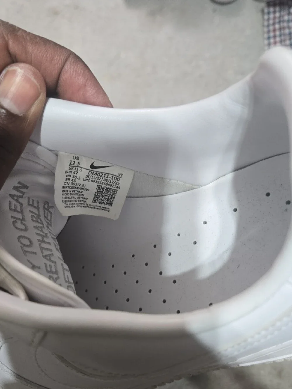 Nike Men's All-White Leather Sneakers